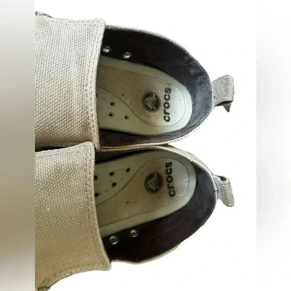 Crocs Men's Walu Slip On Loafer Casual Walking Shoes Khaki Espresso Size 10